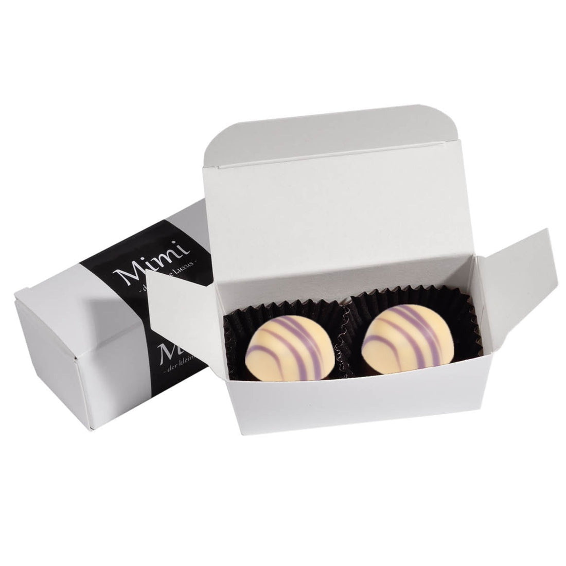 2 Pralinen in edler Kartonage – Johannisbeere